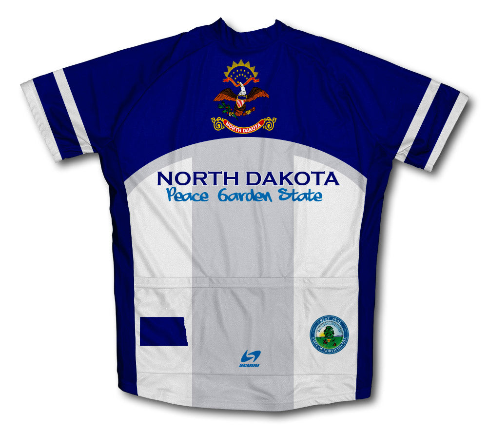North Dakota Flag Short Sleeve Cycling Jersey for Men and Women