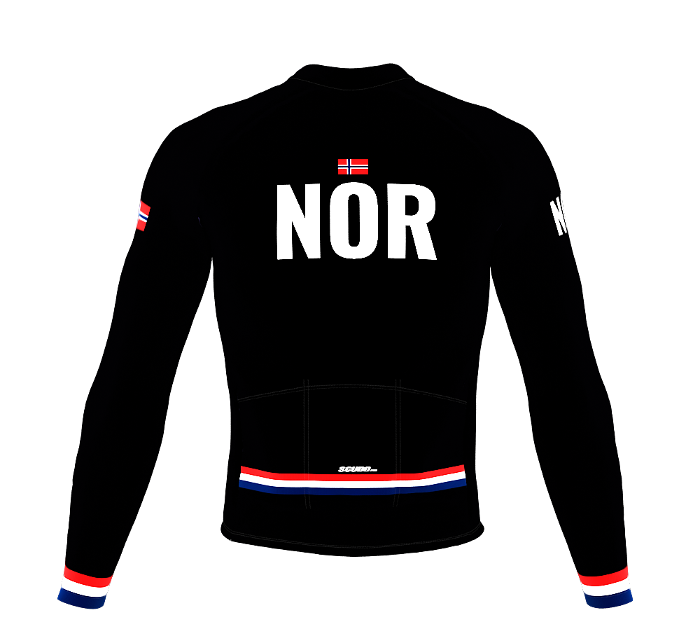 ScudoPro Pro Thermal Long Sleeve Cycling Jersey Country CODE Norway Black | Men and Women