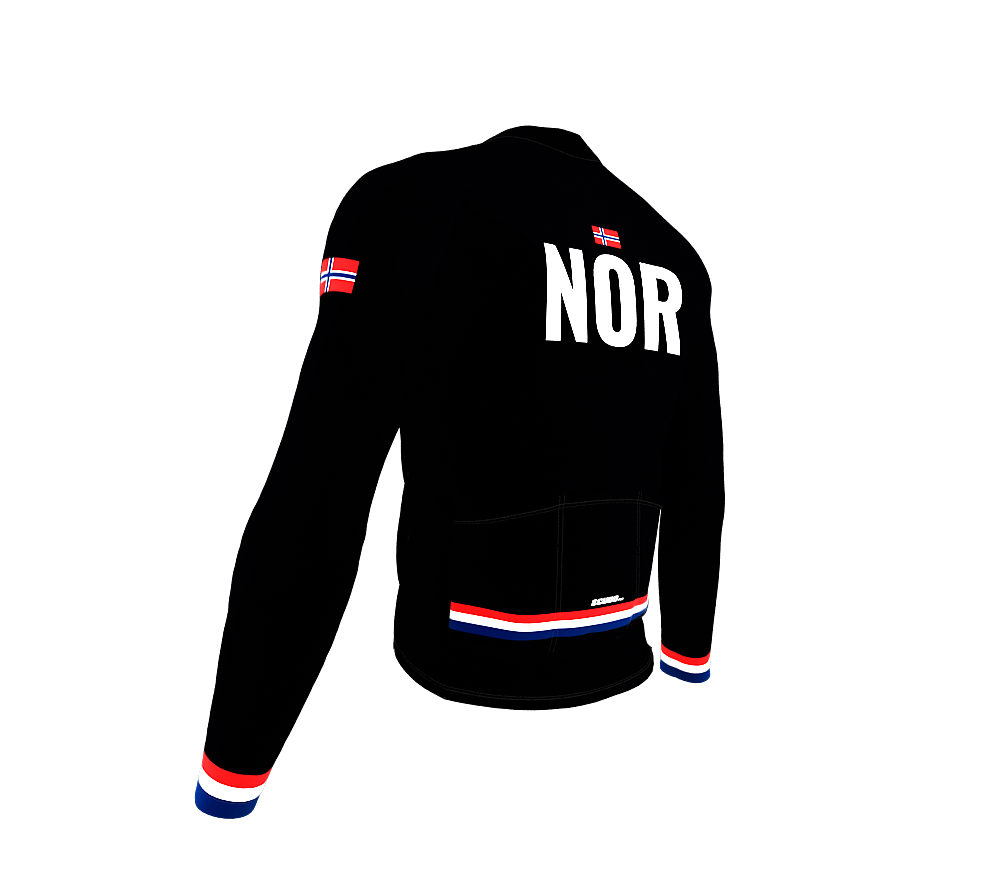 ScudoPro Pro Thermal Long Sleeve Cycling Jersey Country CODE Norway Black | Men and Women