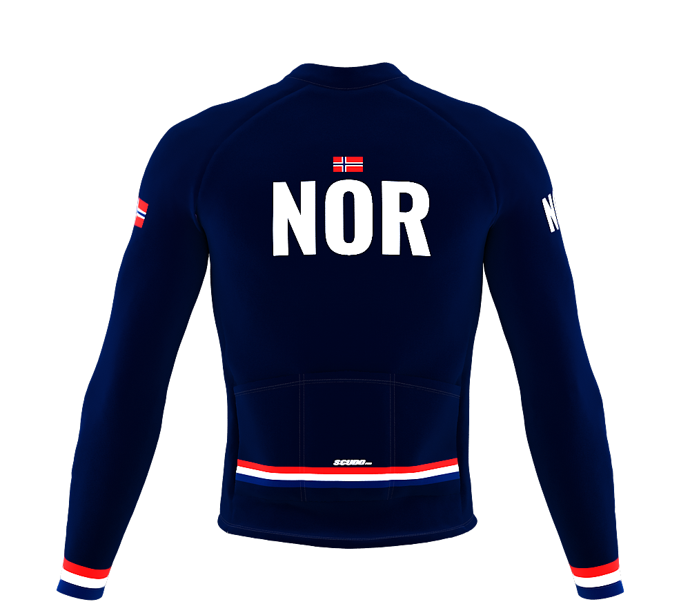 ScudoPro Pro Thermal Long Sleeve Cycling Jersey Country CODE Norway Blue | Men and Women
