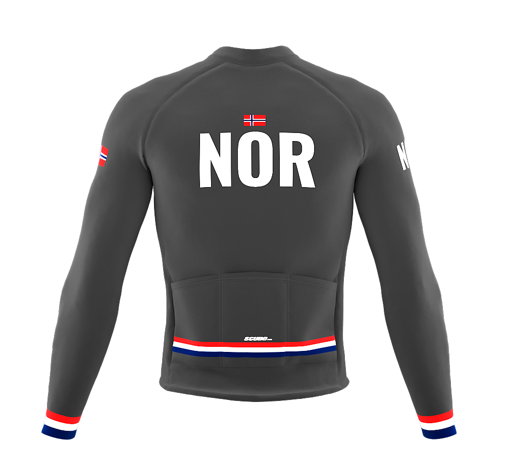 ScudoPro Pro Thermal Long Sleeve Cycling Jersey Country CODE Norway Gray | Men and Women