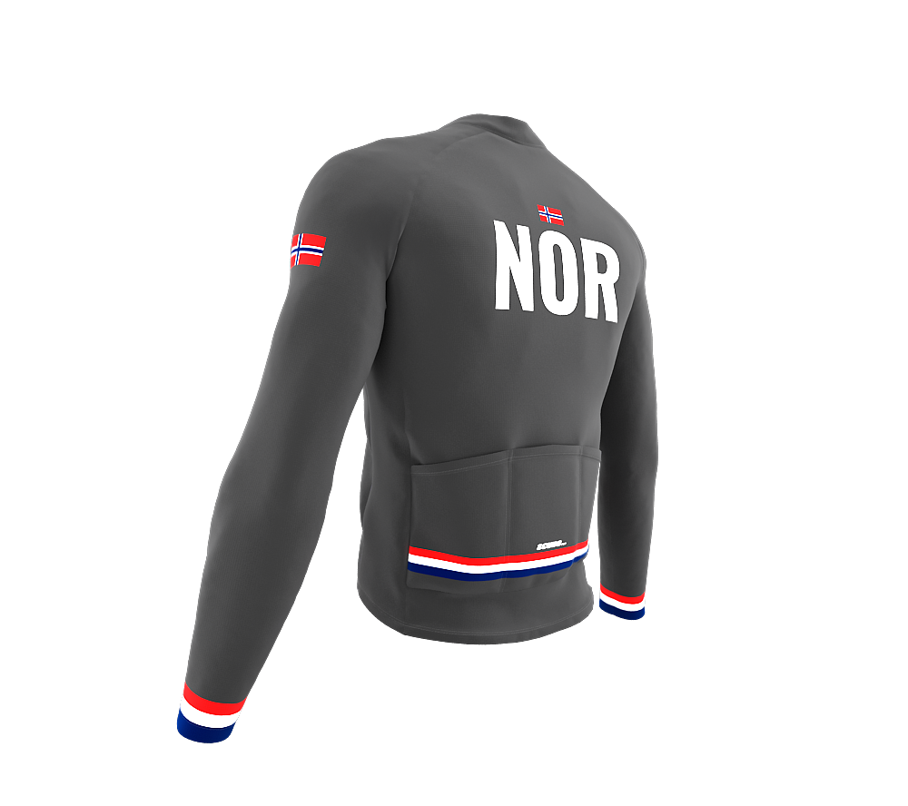 ScudoPro Pro Thermal Long Sleeve Cycling Jersey Country CODE Norway Gray | Men and Women