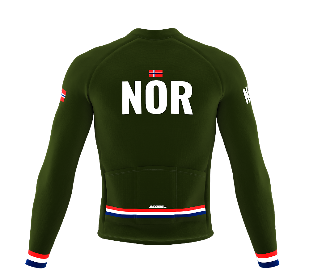 ScudoPro Pro Thermal Long Sleeve Cycling Jersey Country CODE Norway Green | Men and Women