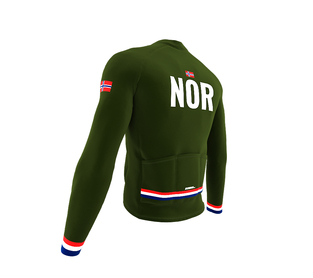 ScudoPro Pro Thermal Long Sleeve Cycling Jersey Country CODE Norway Green | Men and Women