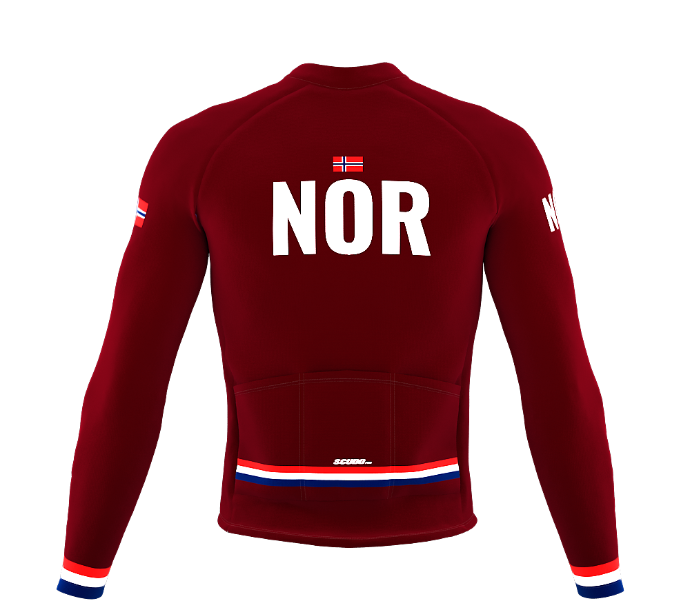 ScudoPro Pro Thermal Long Sleeve Cycling Jersey Country CODE Norway Vine | Men and Women