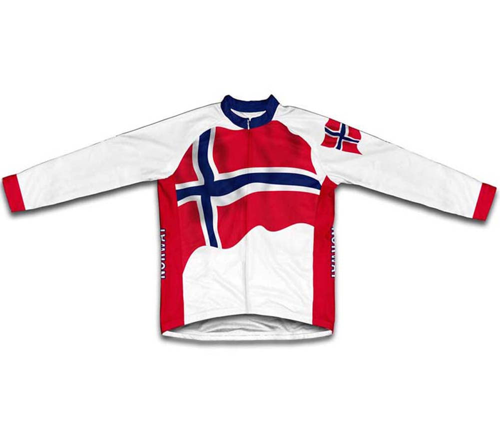 Norway Flag Winter Thermal Cycling Jersey