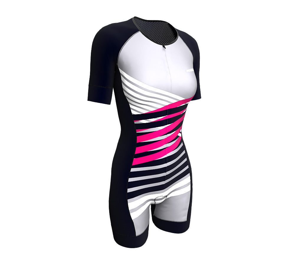 Nudius Pink Scudopro Cycling Skin Suit Short Sleeve for Woman