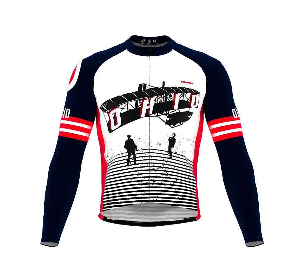 ScudoPro Pro Thermal Long Sleeve Cycling Jersey Ohio USA state Icon landmark identity  | Men and Women