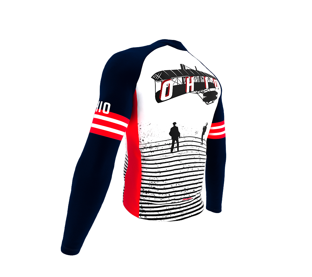 ScudoPro Pro Thermal Long Sleeve Cycling Jersey Ohio USA state Icon landmark identity  | Men and Women