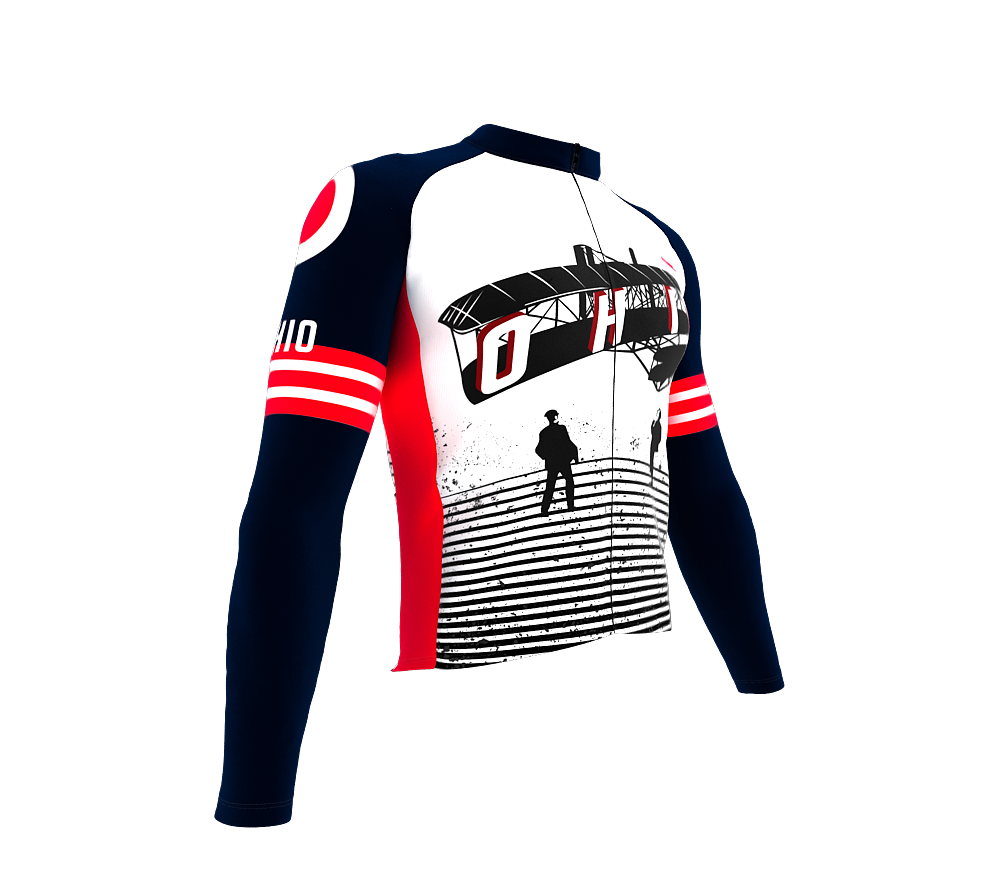 ScudoPro Pro Thermal Long Sleeve Cycling Jersey Ohio USA state Icon landmark identity  | Men and Women