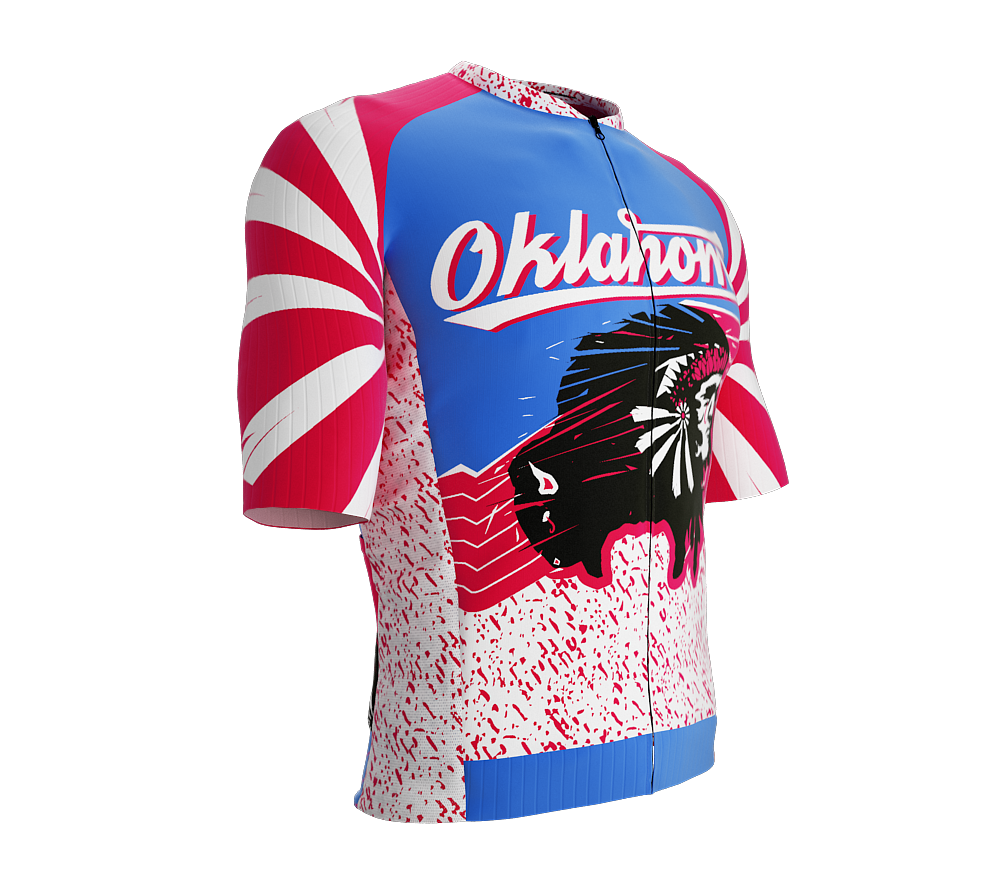 ScudoPro Pro-Elite Short Sleeve Cycling Jersey Oklahoma USA State Icon landmark symbol identity  | Men and Women