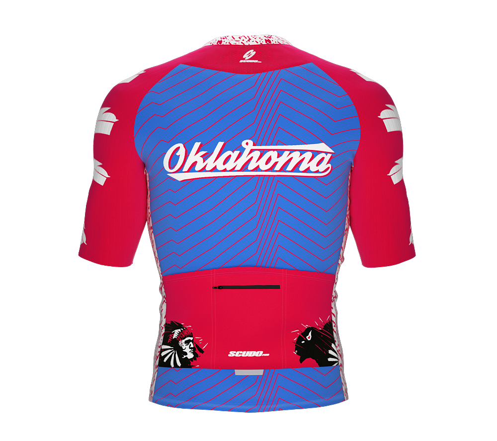 ScudoPro Pro-Elite Short Sleeve Cycling Jersey Oklahoma USA State Icon landmark symbol identity  | Men and Women