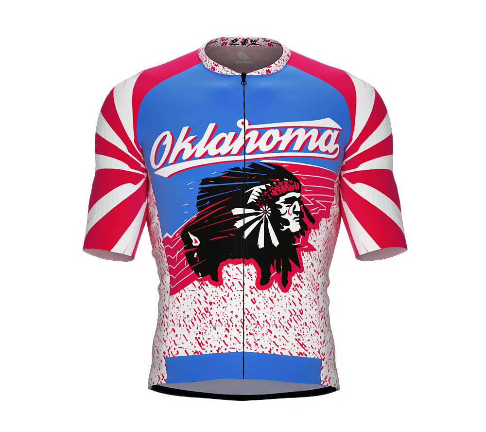 ScudoPro Pro-Elite Short Sleeve Cycling Jersey Oklahoma USA State Icon landmark symbol identity  | Men and Women