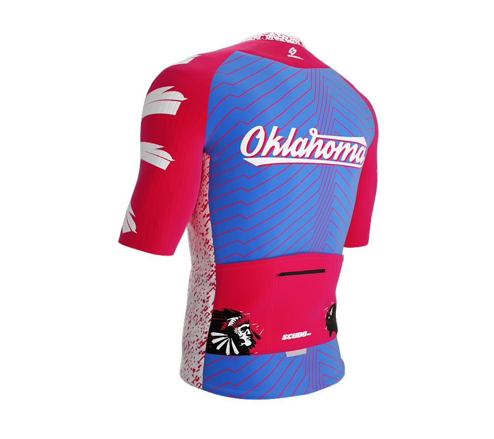 ScudoPro Pro-Elite Short Sleeve Cycling Jersey Oklahoma USA State Icon landmark symbol identity  | Men and Women