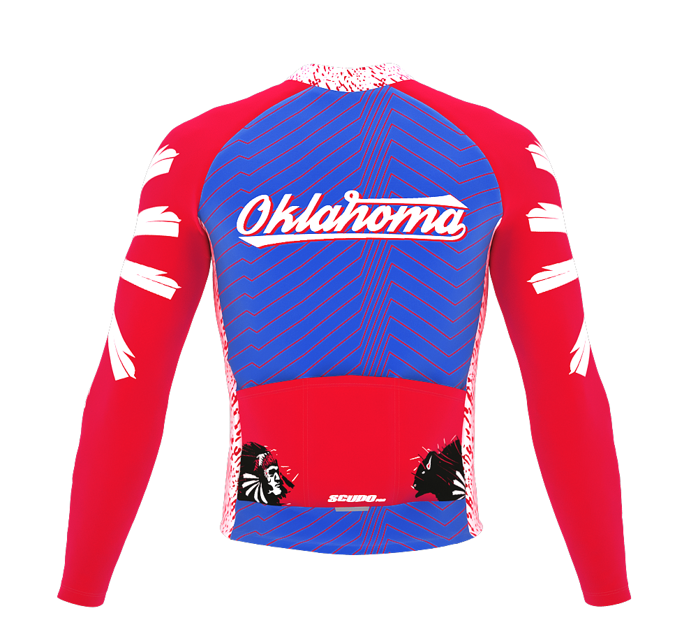 ScudoPro Pro Thermal Long Sleeve Cycling Jersey Oklahoma USA state Icon landmark identity  | Men and Women
