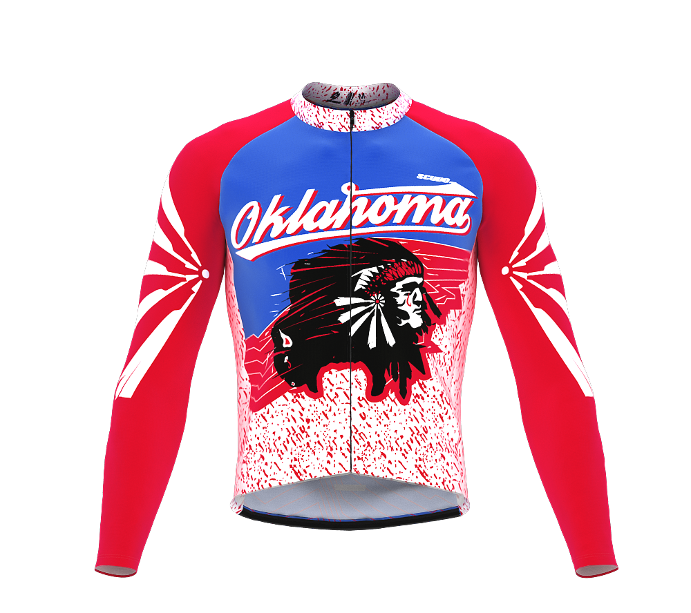 ScudoPro Pro Thermal Long Sleeve Cycling Jersey Oklahoma USA state Icon landmark identity  | Men and Women
