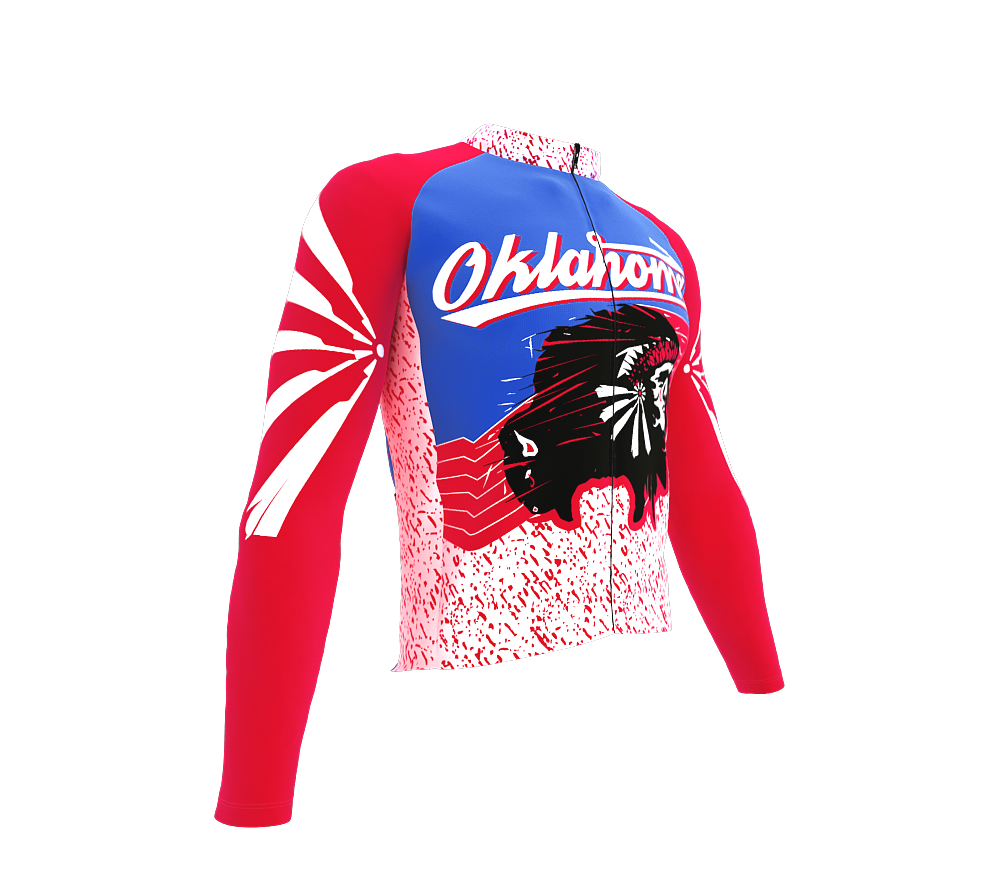 ScudoPro Pro Thermal Long Sleeve Cycling Jersey Oklahoma USA state Icon landmark identity  | Men and Women