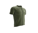 Chroma Contrast |  Short Sleeve Cycling Jersey Olive - Black zip - Gray seam | Men and Women