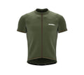 Chroma Contrast |  Short Sleeve Cycling Jersey Olive - Black zip - Red seam | Men and Women