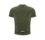 Chroma Contrast |  Short Sleeve Cycling Jersey Olive - Black zip - Red seam | Men and Women