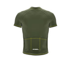 Chroma Contrast |  Short Sleeve Cycling Jersey Olive - Black zip - Yellow seam | Men and Women