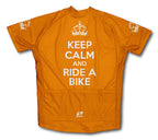 Keep Calm and Ride a Bike Orange Cycling Jersey