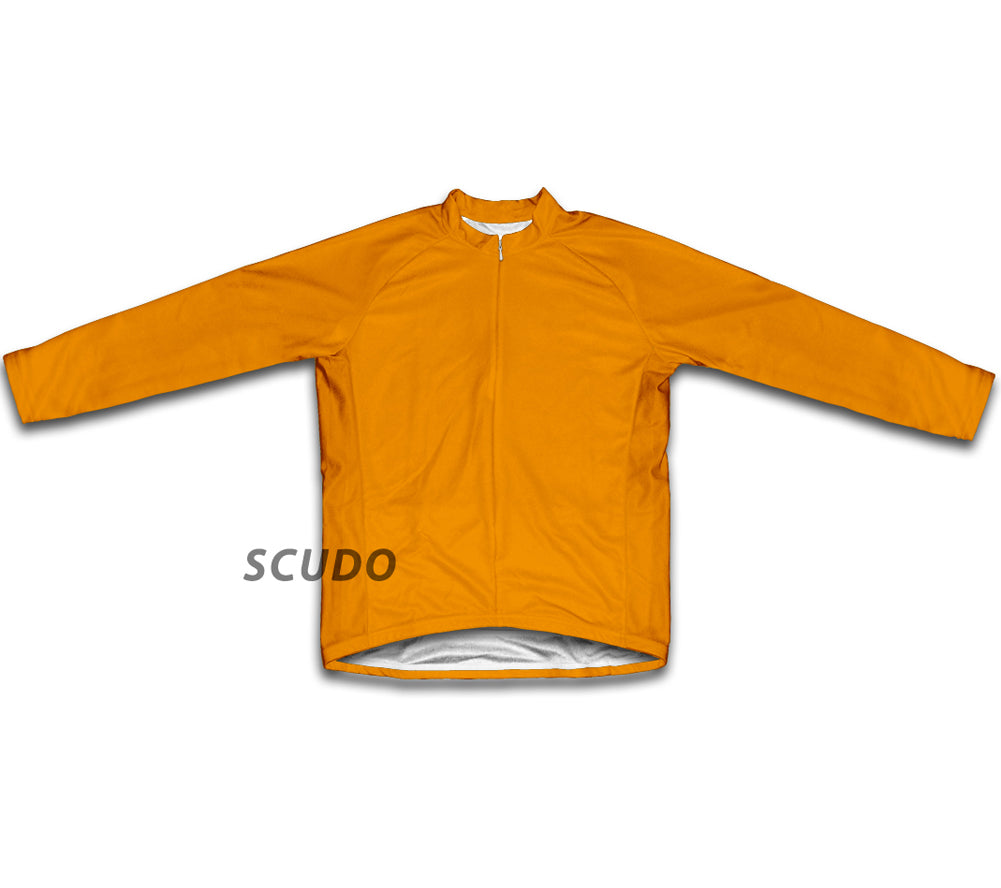 Keep Calm and Pedal On Orange Winter Thermal Cycling Jersey