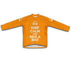 Keep Calm and Ride a Bike Orange Cycling Jersey Long Sleeve