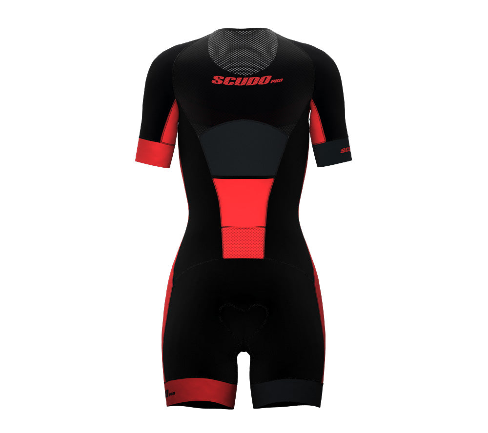 Orange Scudopro Cycling Skin Suit Short Sleeve for Woman