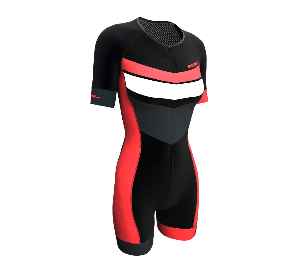 Orange Scudopro Cycling Skin Suit Short Sleeve for Woman