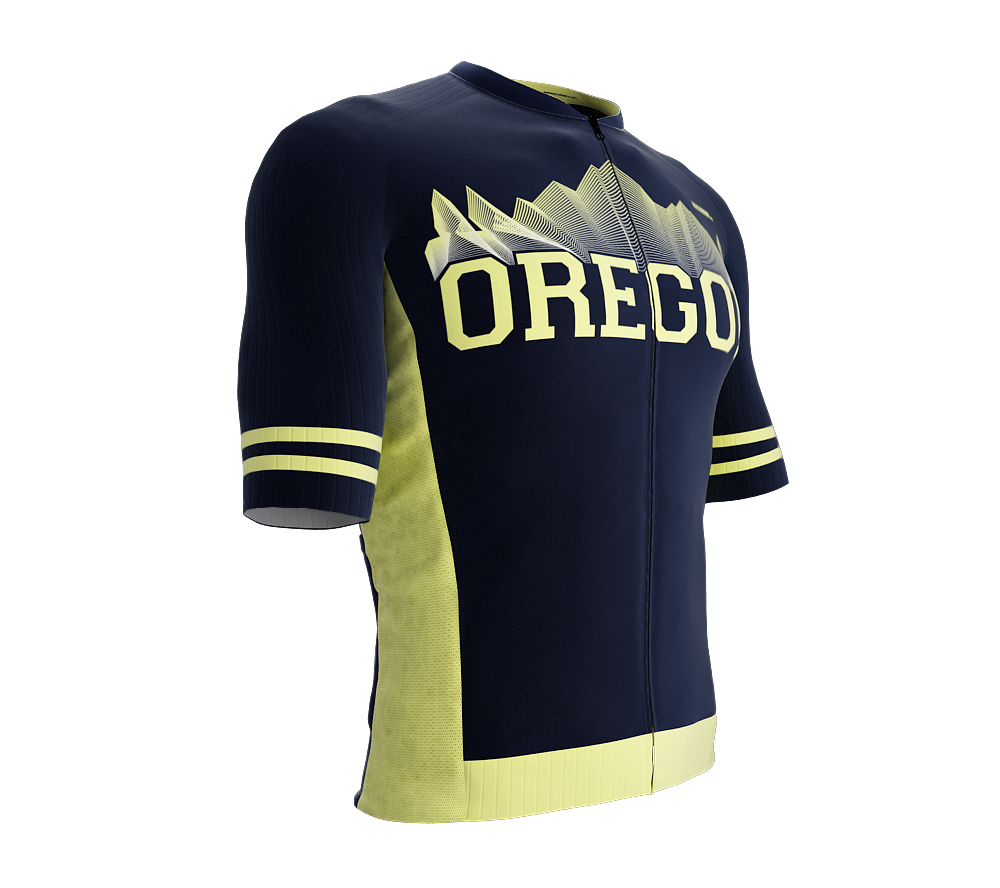 ScudoPro Pro-Elite Short Sleeve Cycling Jersey Oregon USA State Icon landmark symbol identity  | Men and Women