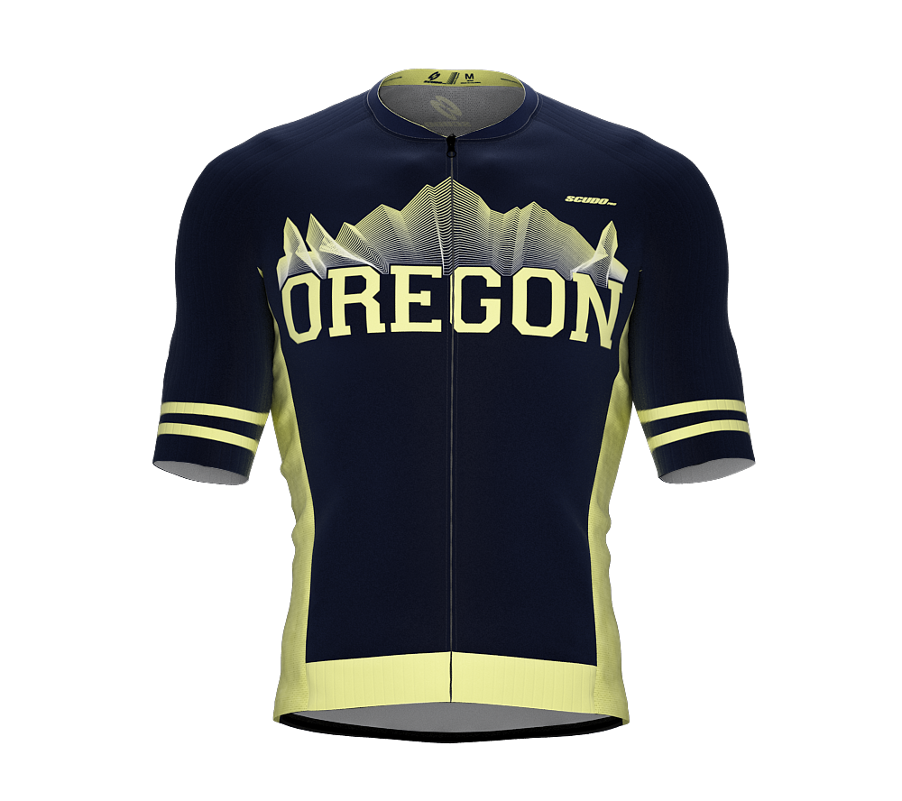 ScudoPro Pro-Elite Short Sleeve Cycling Jersey Oregon USA State Icon landmark symbol identity  | Men and Women