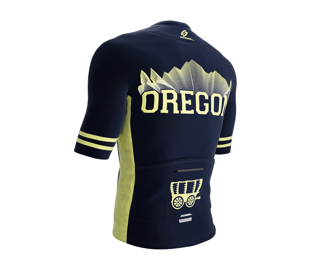 ScudoPro Pro-Elite Short Sleeve Cycling Jersey Oregon USA State Icon landmark symbol identity  | Men and Women