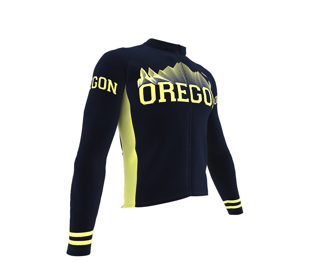 ScudoPro Pro Thermal Long Sleeve Cycling Jersey Oregon USA state Icon landmark identity  | Men and Women