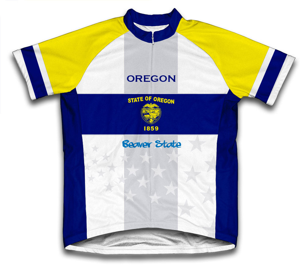 Oregon Flag Short Sleeve Cycling Jersey for Men and Women