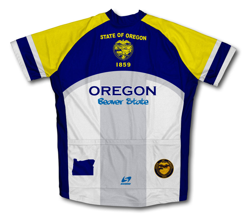 Oregon Flag Short Sleeve Cycling Jersey for Men and Women