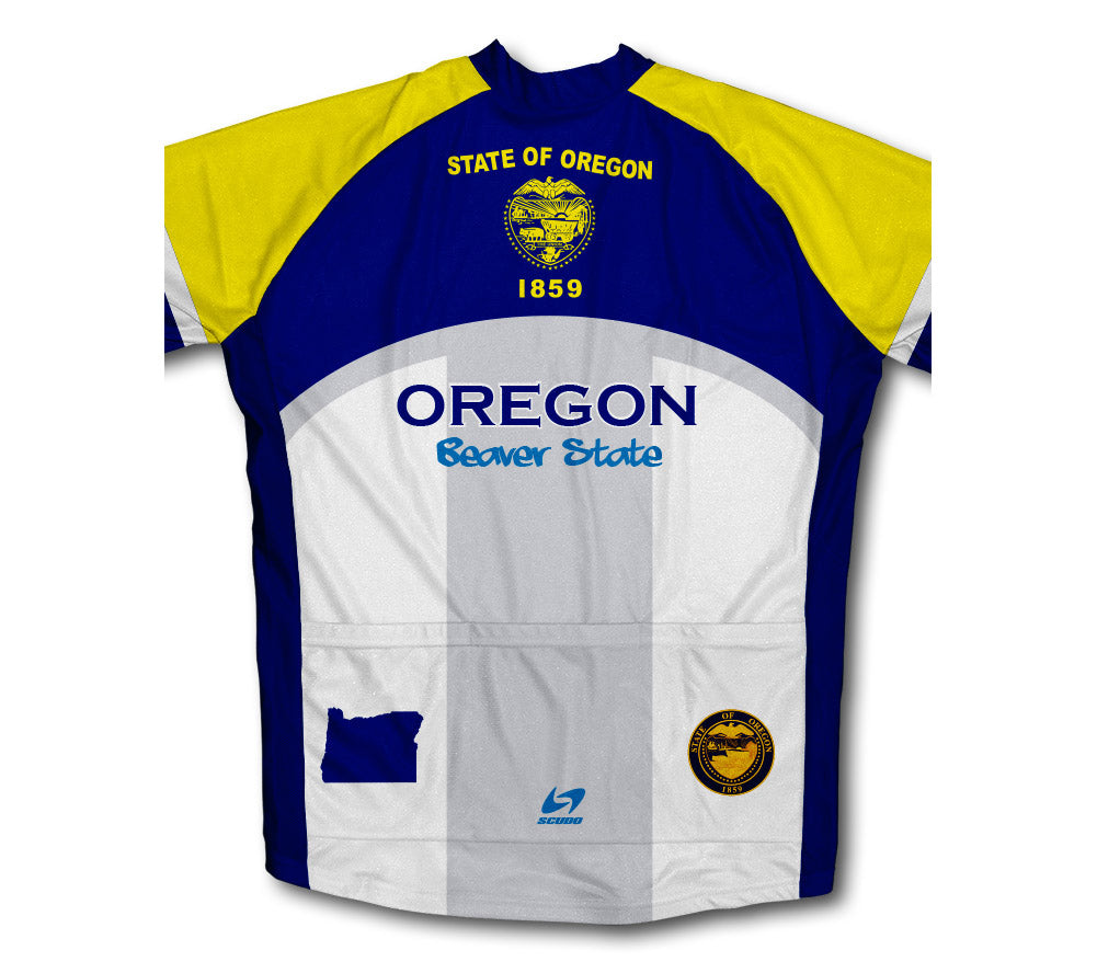 Oregon Flag Short Sleeve Cycling Jersey for Men and Women