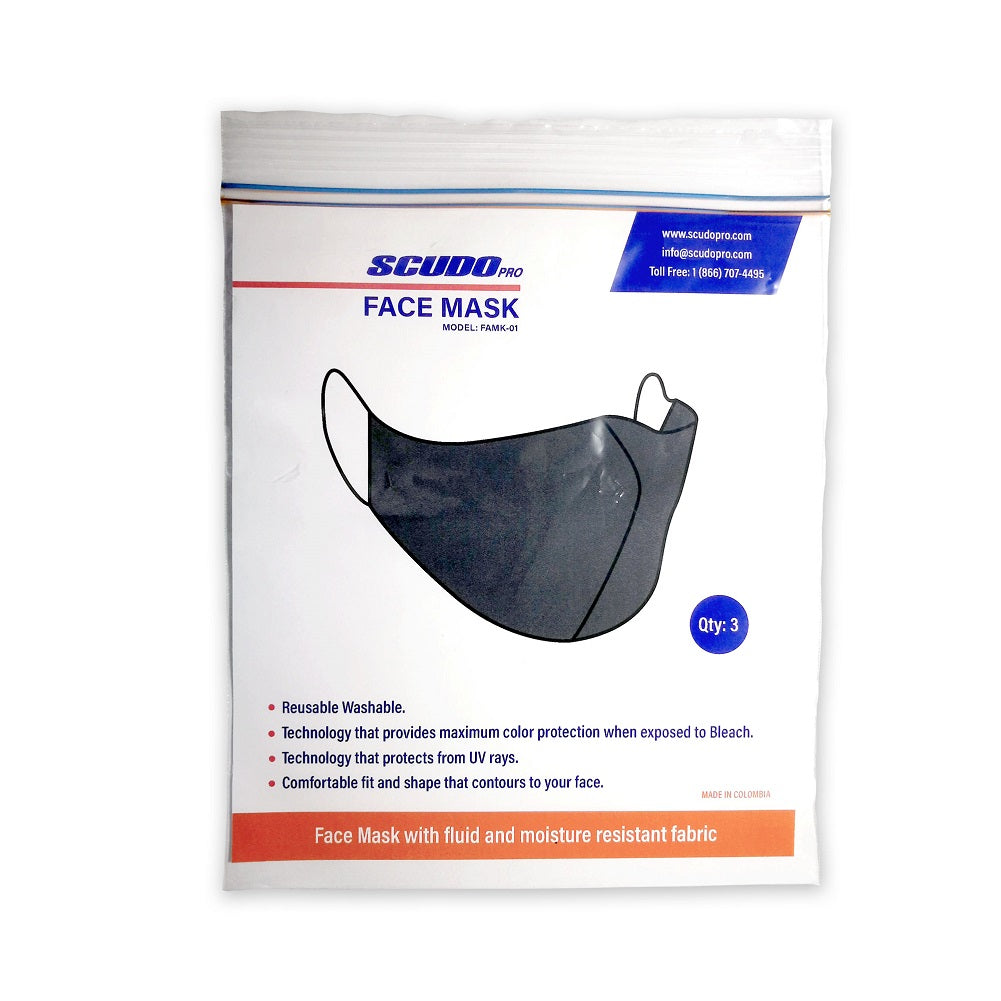 . Face Mask with fluid and moisture resistant fabric. Reusable and Washable for Teens or Small Face