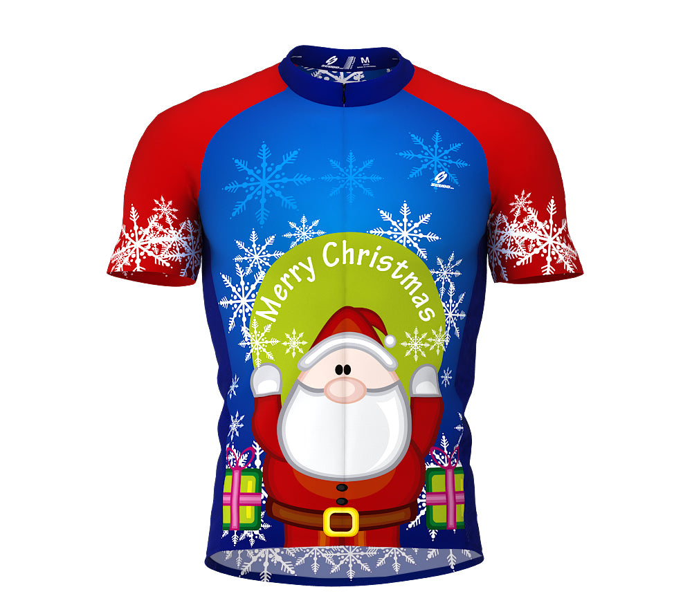 Peekaboo Santa Short Sleeve Cycling Jersey for Men and Women