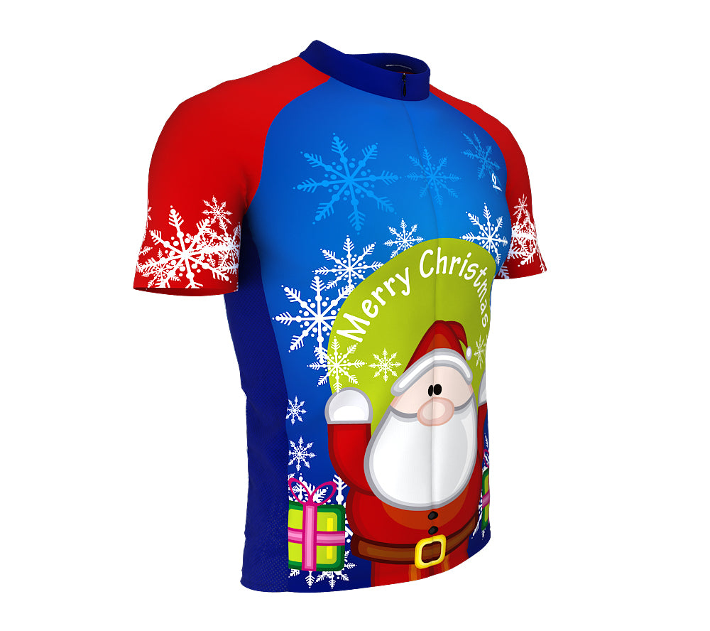 Peekaboo Santa Short Sleeve Cycling Jersey for Men and Women
