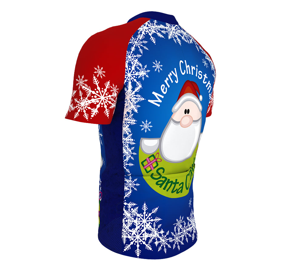 Peekaboo Santa Short Sleeve Cycling Jersey for Men and Women