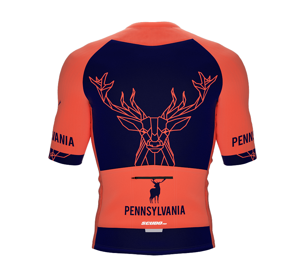 ScudoPro Pro-Elite Short Sleeve Cycling Jersey Pennsylvania USA State Icon landmark symbol identity  | Men and Women
