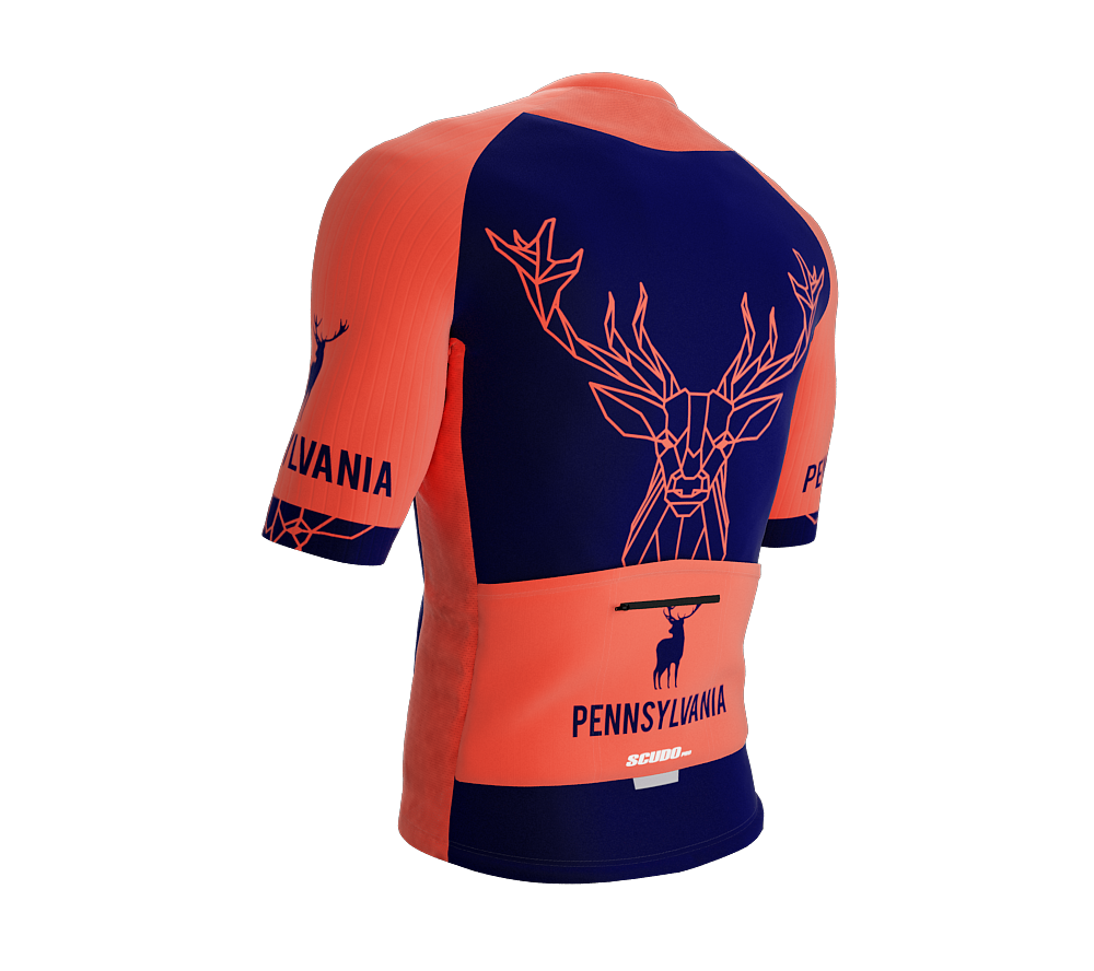 ScudoPro Pro-Elite Short Sleeve Cycling Jersey Pennsylvania USA State Icon landmark symbol identity  | Men and Women