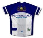 Pennsylvania Flag Short Sleeve Cycling Jersey for Men and Women