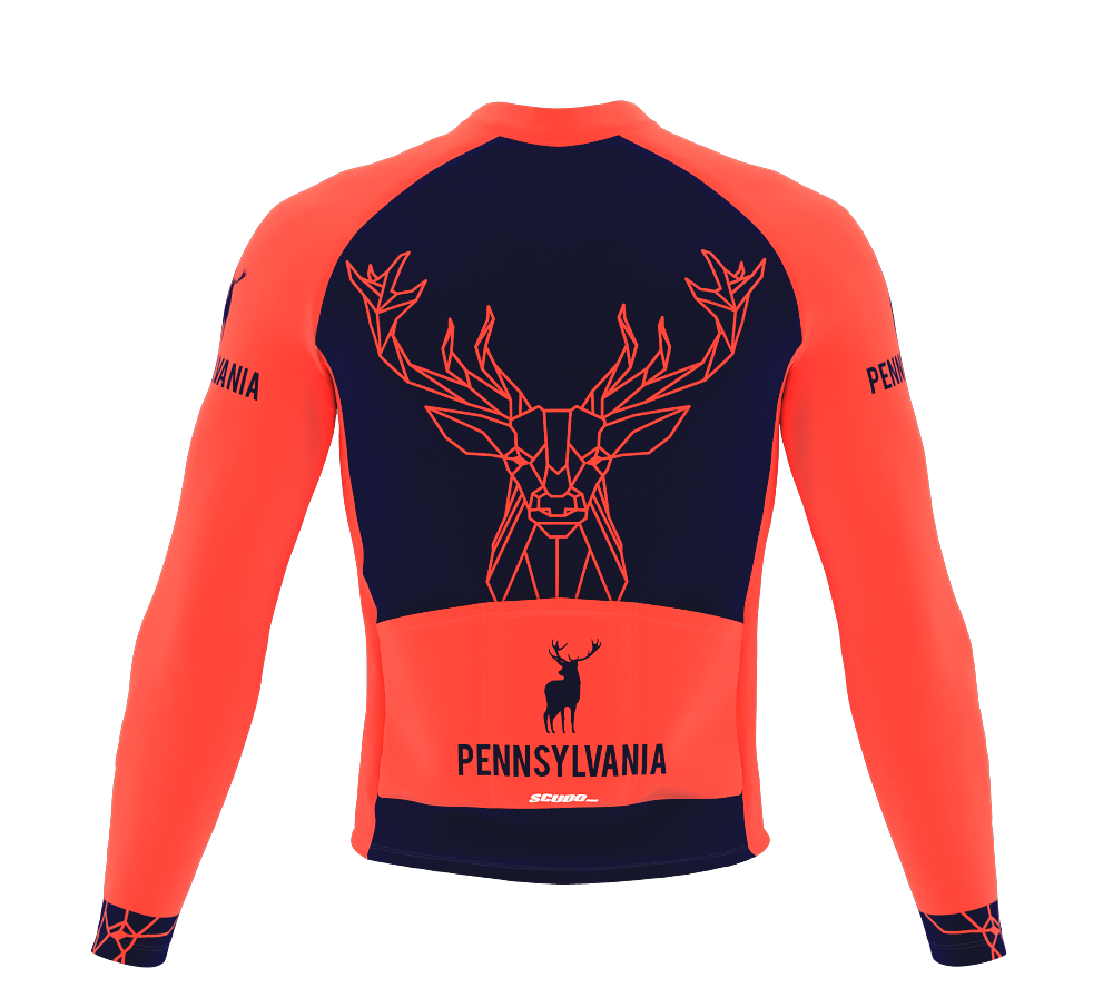 ScudoPro Pro Thermal Long Sleeve Cycling Jersey Pennsylvania USA state Icon landmark identity  | Men and Women