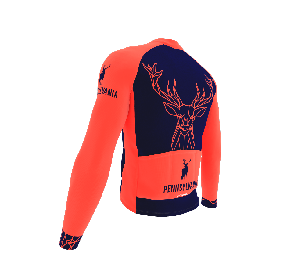 ScudoPro Pro Thermal Long Sleeve Cycling Jersey Pennsylvania USA state Icon landmark identity  | Men and Women