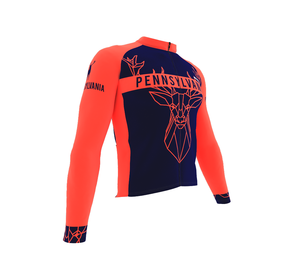 ScudoPro Pro Thermal Long Sleeve Cycling Jersey Pennsylvania USA state Icon landmark identity  | Men and Women