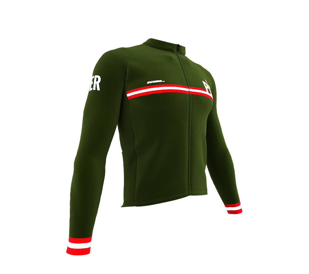 ScudoPro Pro Thermal Long Sleeve Cycling Jersey Country CODE Peru Green | Men and Women