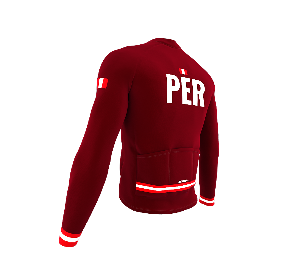 ScudoPro Pro Thermal Long Sleeve Cycling Jersey Country CODE Peru Vine | Men and Women