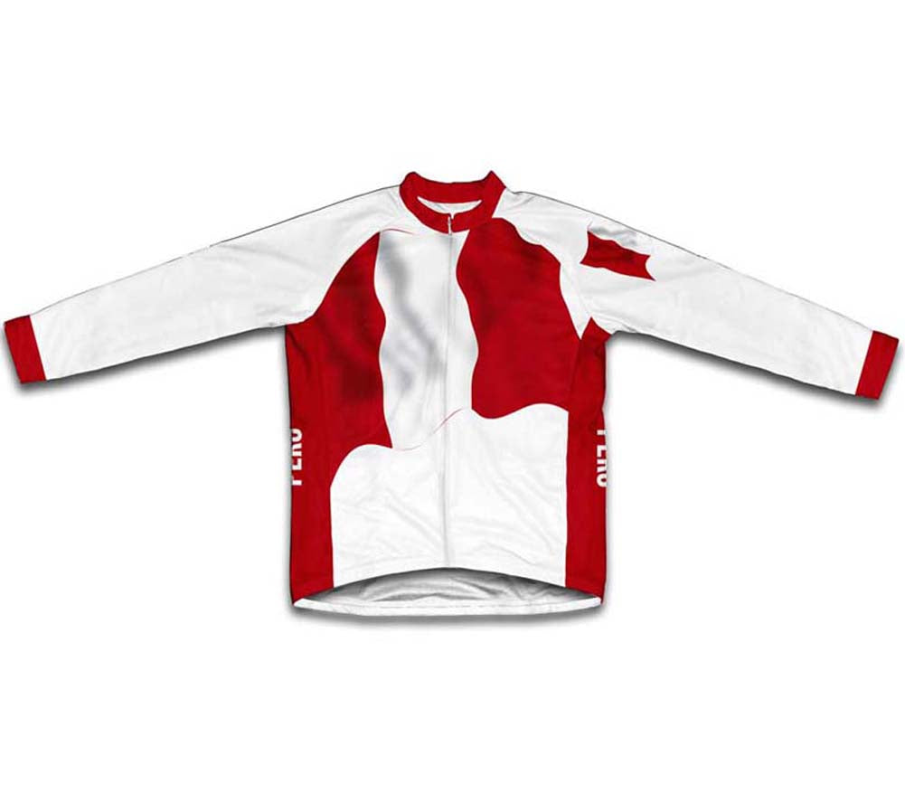 Peru Flag Winter Thermal Cycling Jersey